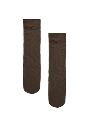 Wolford Rosebloom net knee-high socks - Brown