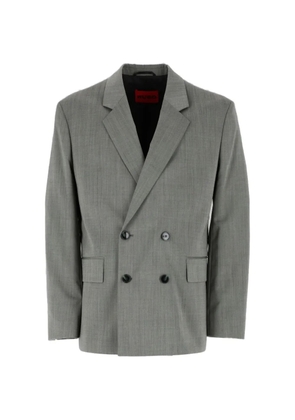 HUGO double-breasted peak-lapel jacket - Grey