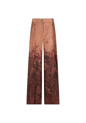 LIU JO printed twill palazzo pants - Brown