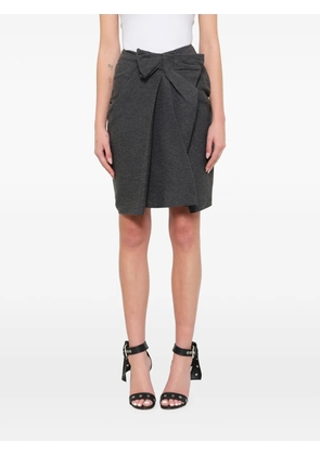 Lanvin bow-detail pleated skirt - Grey