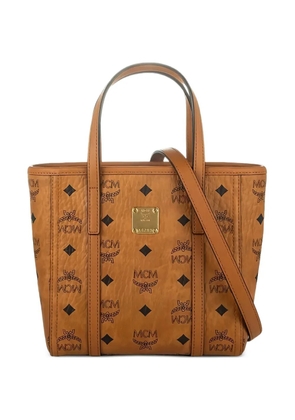 MCM Visetos-print logo-plaque tote bag - Brown