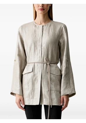 Joseph Ribkoff metallic-effect belted jacket - Neutrals
