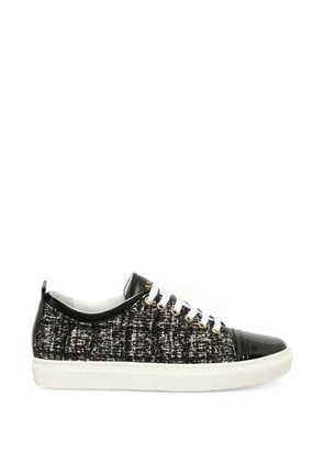 Lanvin tweed patent-leather sneakers - Black