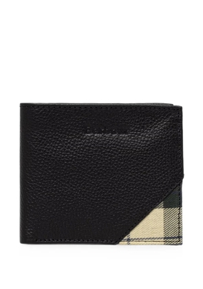 Barbour Tabert tartan-panel pebbled-leather wallet - Black