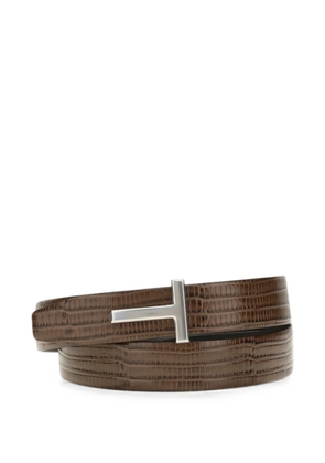 TOM FORD reversible T buckle belt - Brown