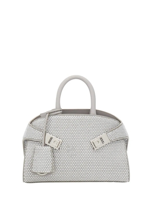 Ferragamo small Hug crystal-embellished tote bag - White