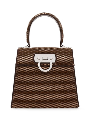 Ferragamo Iconic Top Handle crystal bag - Brown