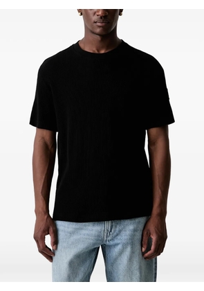 Karl Lagerfeld Jeans ribbed-knit logo-patch T-shirt - Black
