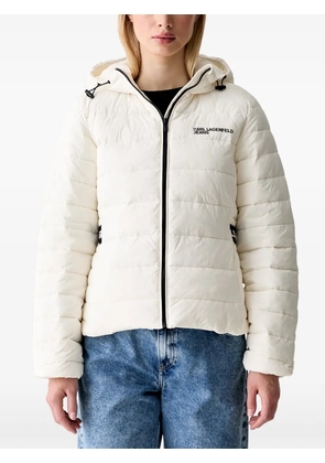 Karl Lagerfeld Jeans quilted hooded jacket - White