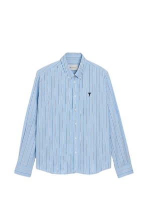 AMI Paris Ami de Coeur vertical-stripe shirt - Blue