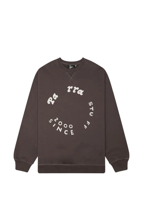 BY PARRA Gasoline logo-print crew-neck sweatshirt - Brown