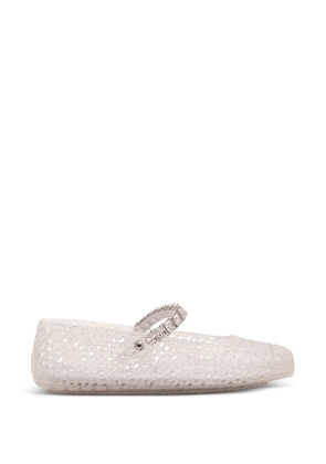 Jimmy Choo The Jelly crystal-embellished ballet flats - White