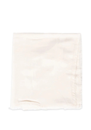 Elisabetta Franchi logo-jacquard frayed scarf - Neutrals