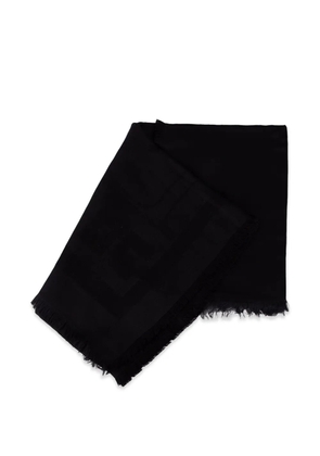 Elisabetta Franchi logo-jacquard frayed scarf - Black