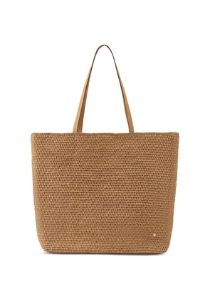 Helen Kaminski woven raffia tote bag - Neutrals