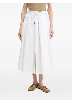 Benetton drawstring-waist pocketed midi skirt - White