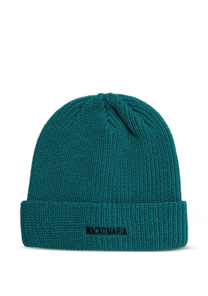 WACKO MARIA logo-embroidered ribbed beanie hat - Green