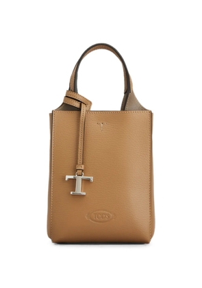 Tod's T Timeless pebbled-leather tote bag - Neutrals