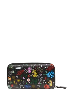 Htc Los Angeles Dirty Flowers leather wallet - Black