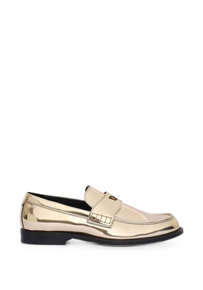 GCDS Wirdo mirrored-effect loafers - Gold