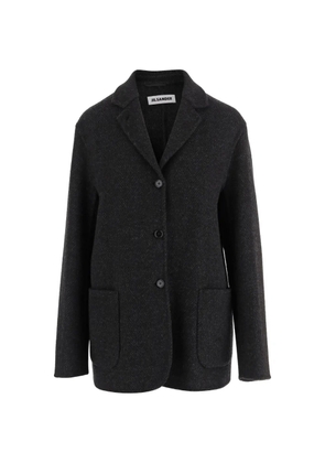 Jil Sander herringbone-pattern virgin-wool coat - Grey