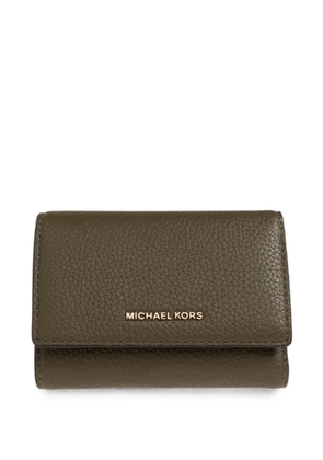 Michael Michael Kors logo-plaque leather wallet - Green