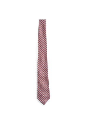 Kiton micro diamond seven-fold tie - Red