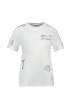 SAMSOE SAMSOE graphic-print cotton T-shirt - White