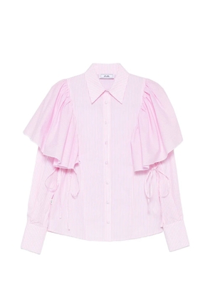 JIJIL striped ruffled shirt - Pink