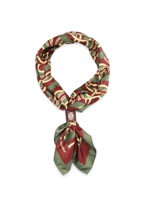 Drôle De Monsieur logo-print scarf - Red