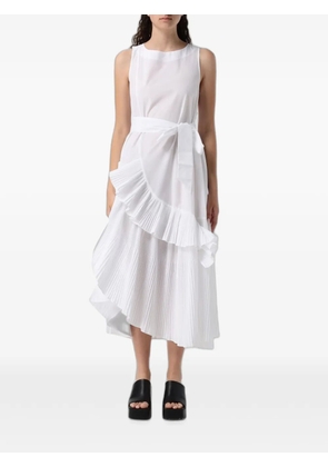 MeimeiJ asymmetric pleated-trim asymmetric dress - White