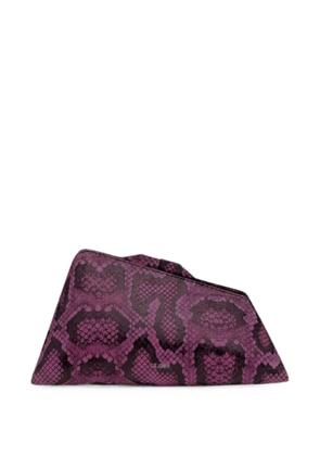 The Attico 8.30 PM snakeskin-effect clutch bag - Purple