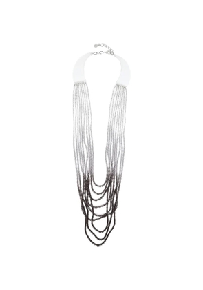 Emporio Armani multi-strand bead-embellished necklace - Silver