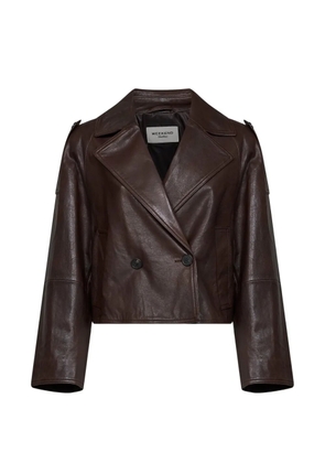 Weekend Max Mara double-breasted leather jacket - Brown