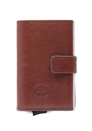 The Bridge logo-debossed leather card holder - Brown