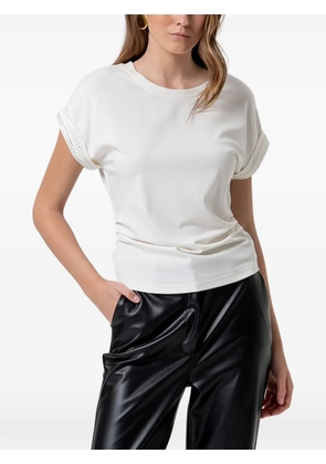 FRACOMINA crystal-embellished ruched T-shirt - Neutrals