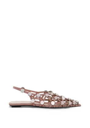 The Attico Grid embellished suede pumps - Pink