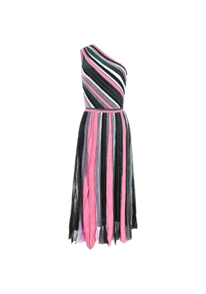 Missoni Pre-Owned 2020s striped one-shoulder midi dress - Black