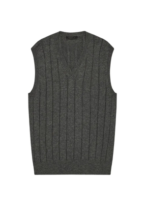 Prada ribbed-knit V-neck vest - Grey