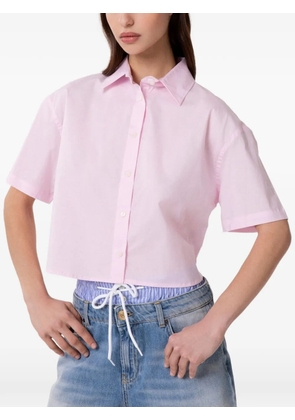 Gaëlle Paris crystal-embellished cropped shirt - Pink
