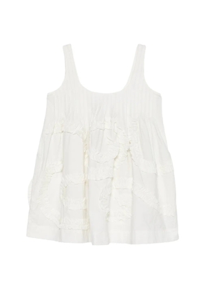 DAMSON MADDER Stella ruffle-trimmed mini dress - White