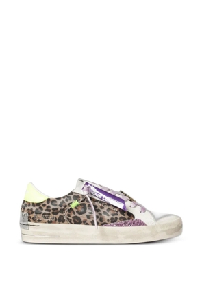 Crime London Sk8 Deluxe leopard-print sneakers - White
