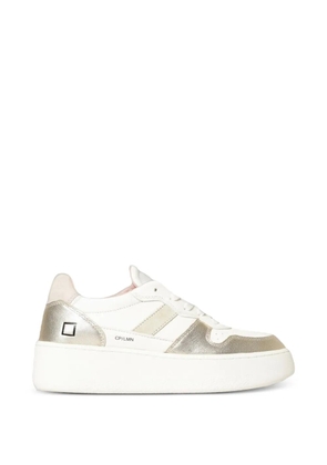 D.A.T.E. Court metallic-effect leather sneakers - White