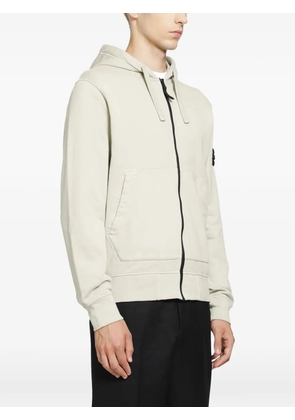 Stone Island logo-patch zip-up hoodie - Neutrals