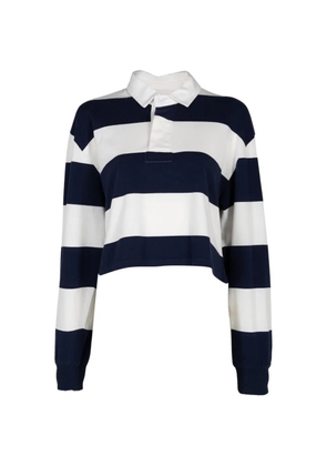 Denimist long-sleeve striped polo top - Blue