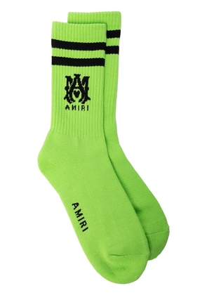 AMIRI logo embroidered ankle socks - Green
