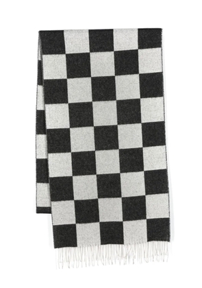 AMIRI checkerboard-pattern knit scarf - Black