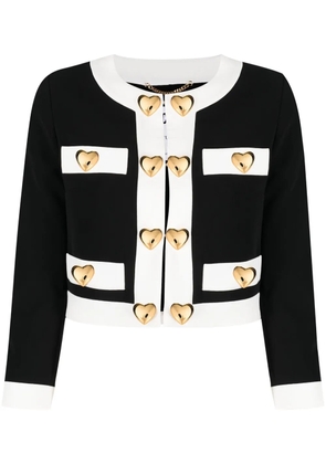 Moschino heart-embellished cropped jacket - Black