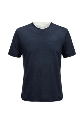 Eleventy layered-neck linen T-shirt - Blue