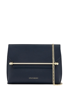Strathberry Stylist bar-chain leather clutch bag - Blue